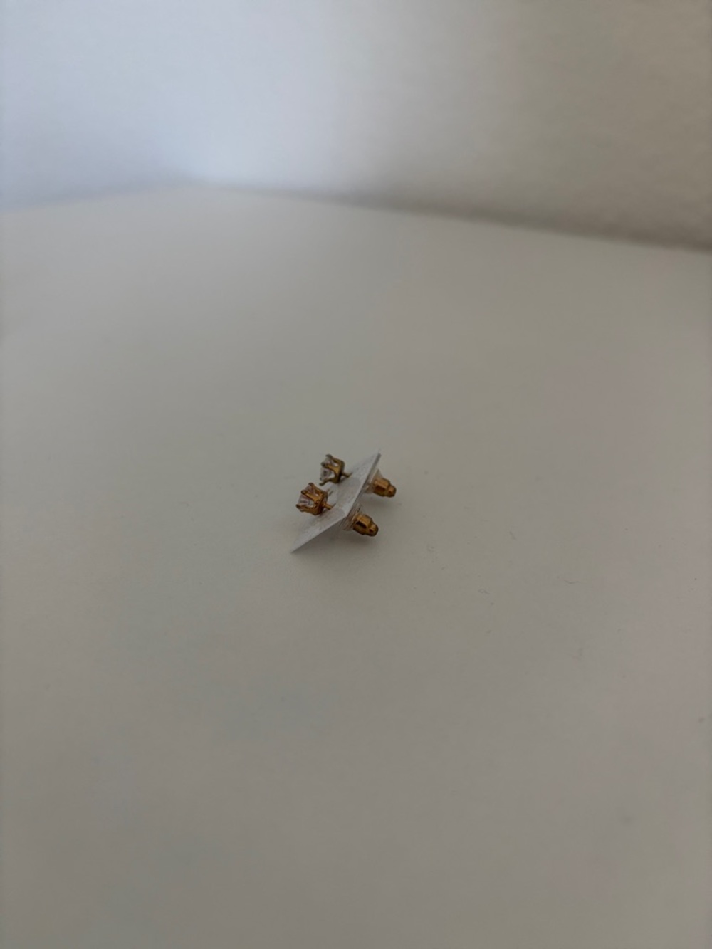 Delicate Gold and Clear Crystal Stud Earrings